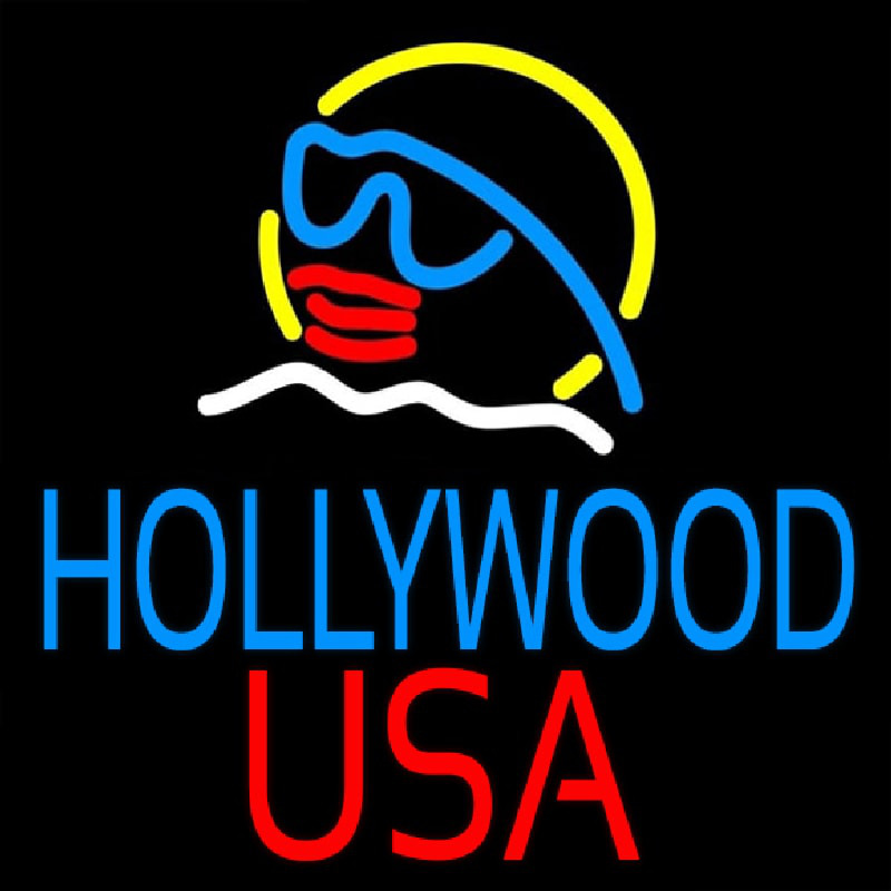 Hollywood Usa Neon Skilt