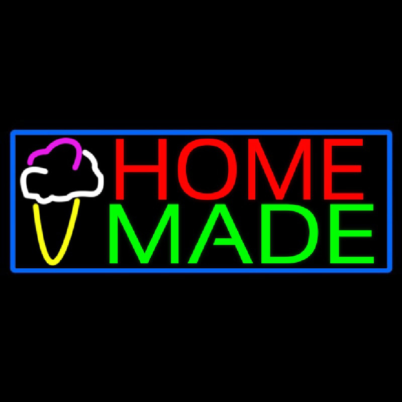 Home Made Ice Cream Cone Neon Skilt