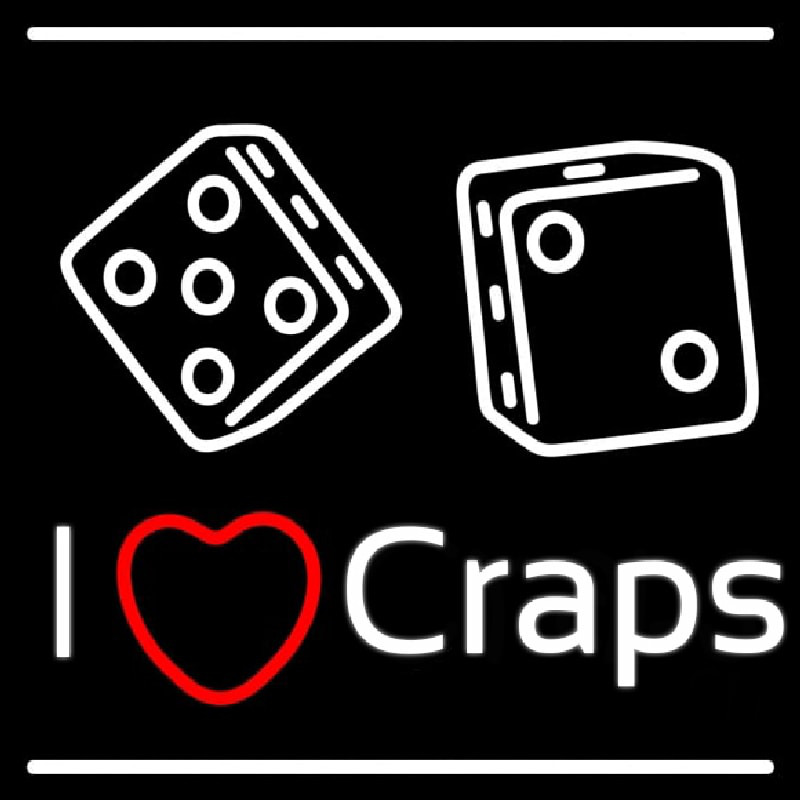 I Love Craps Neon Skilt