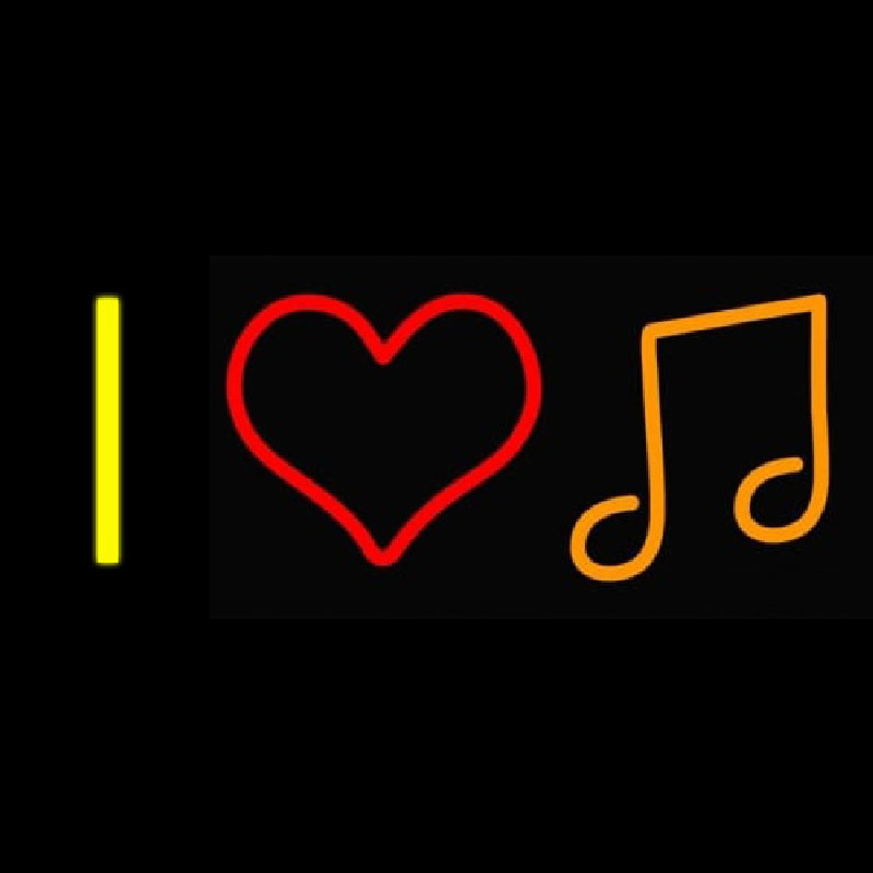 I Love Music Neon Skilt