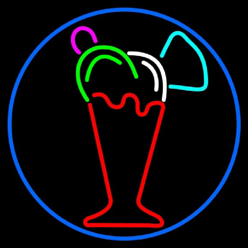 Ice Cream Glass Neon Skilt