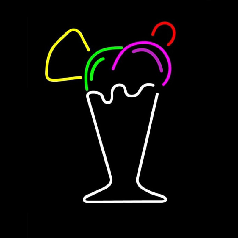 Ice Cream Glass Neon Skilt