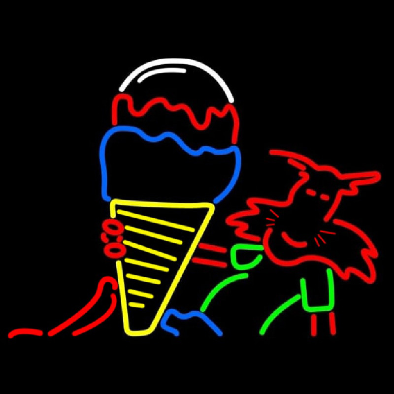 Ice Cream Logo Neon Skilt