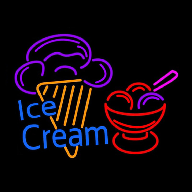 Ice Cream Logo Neon Skilt