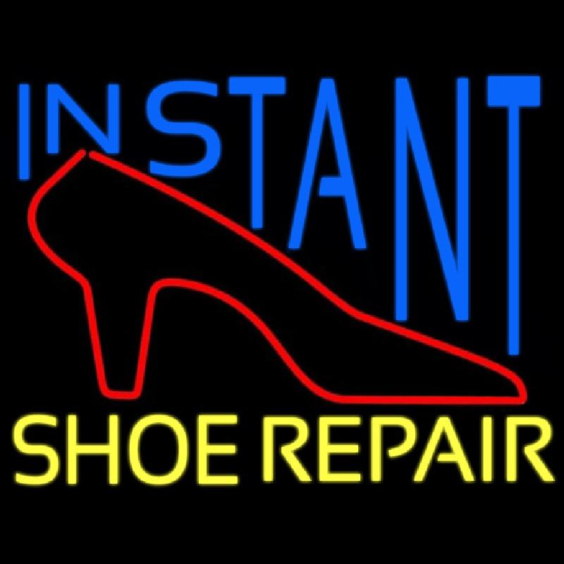 Instant Shoe Repair Neon Skilt