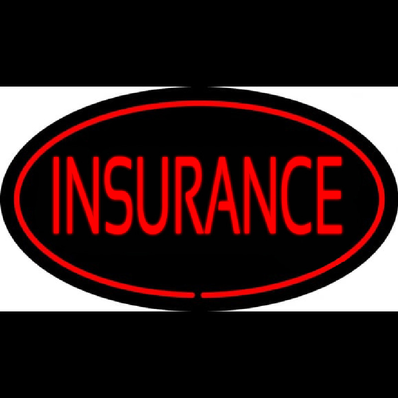 Insurance Oval Red Neon Skilt