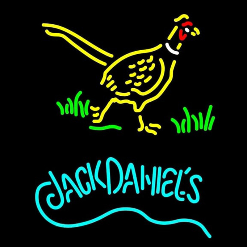 Jack Daniels and Pheasant Logo Neon Skilt