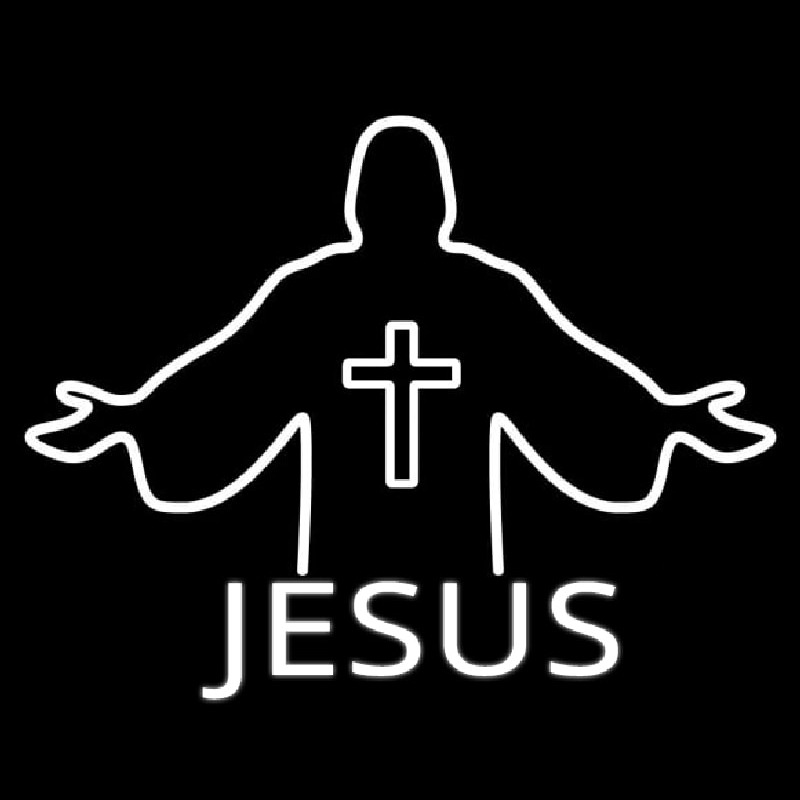 Jesus Christian Cross Neon Skilt