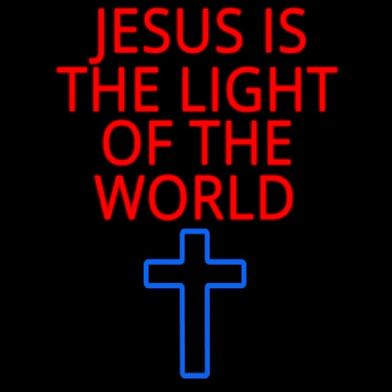 Jesus Is The Light Of The World Neon Skilt