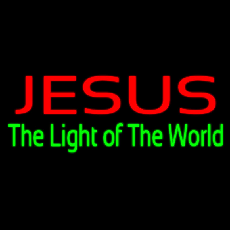 Jesus The Light Of World Neon Skilt