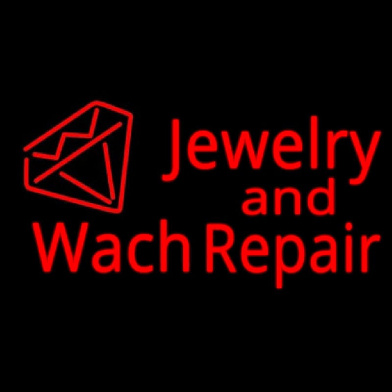 Jewelry And Watch Repair Diamond Logo Neon Skilt