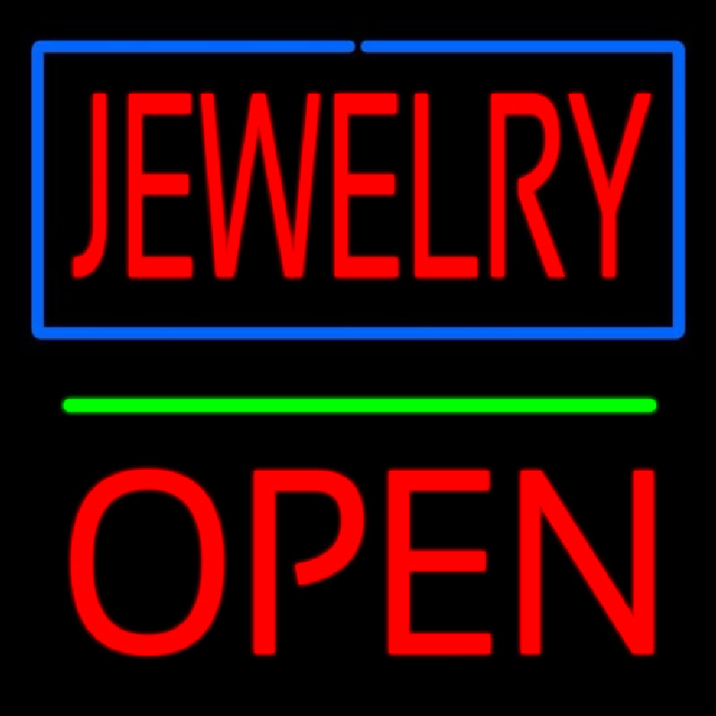 Jewelry Green Line Open Block Neon Skilt