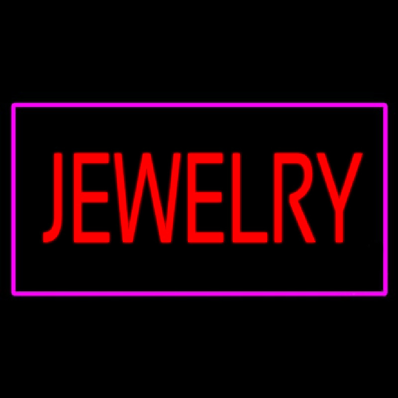 Jewelry Rectangle Purple Neon Skilt