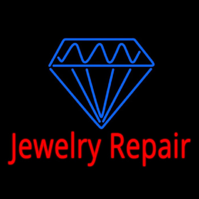 Jewelry Repair Cursive Neon Skilt