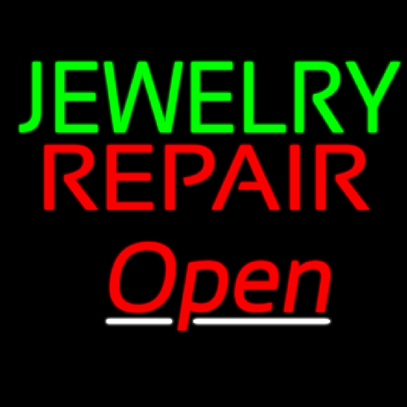 Jewelry Repair Open Neon Skilt