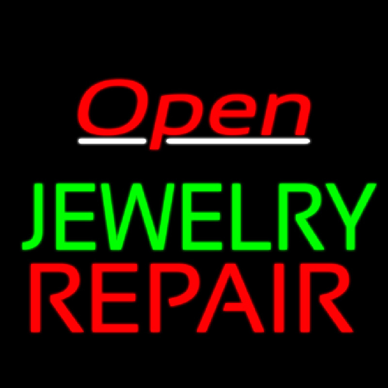 Jewelry Repair Open Red Neon Skilt