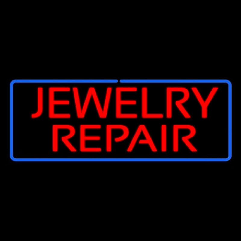 Jewelry Repair Rectangle Blue Neon Skilt