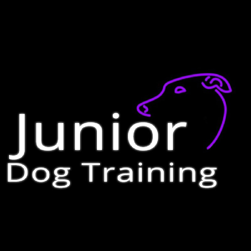 Junior Dog Training Logo Neon Skilt