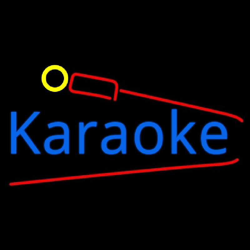 Karaoke And Microphone Neon Skilt