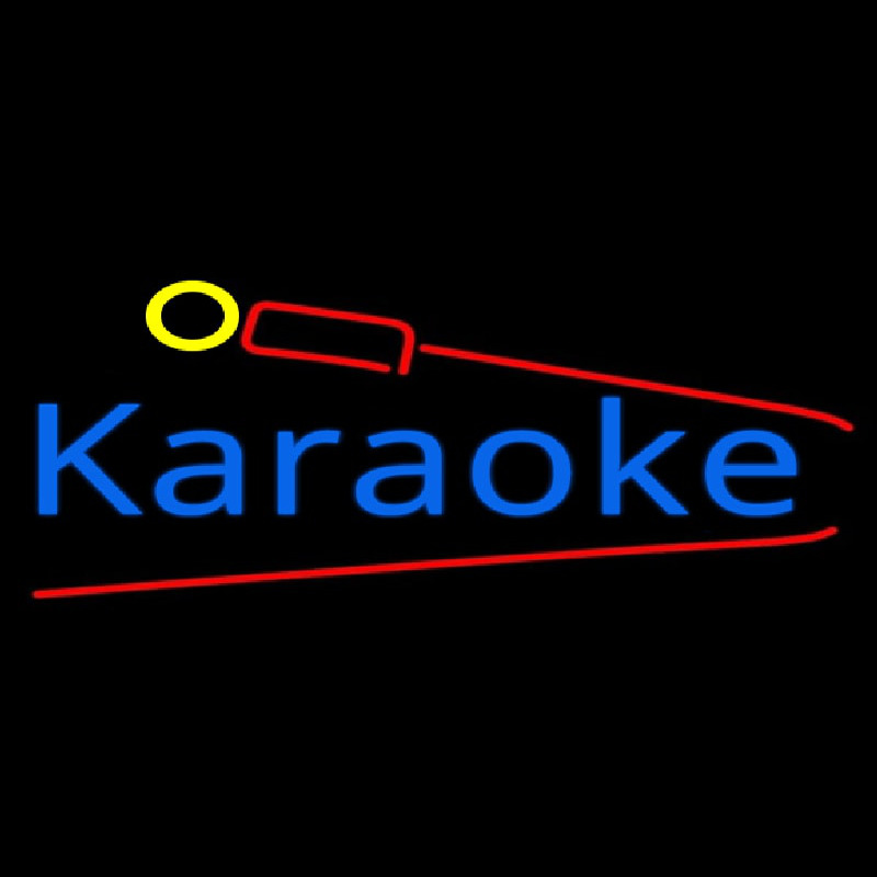 Karaoke And Microphone Neon Skilt