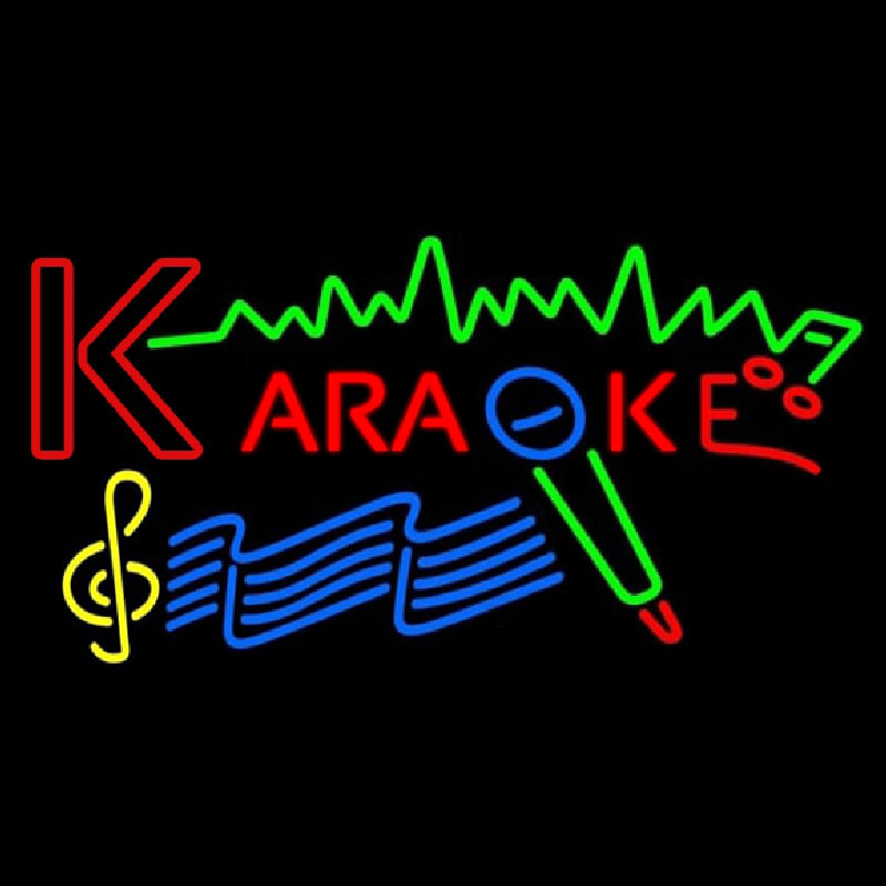 Karaoke Music Note 1 Neon Skilt