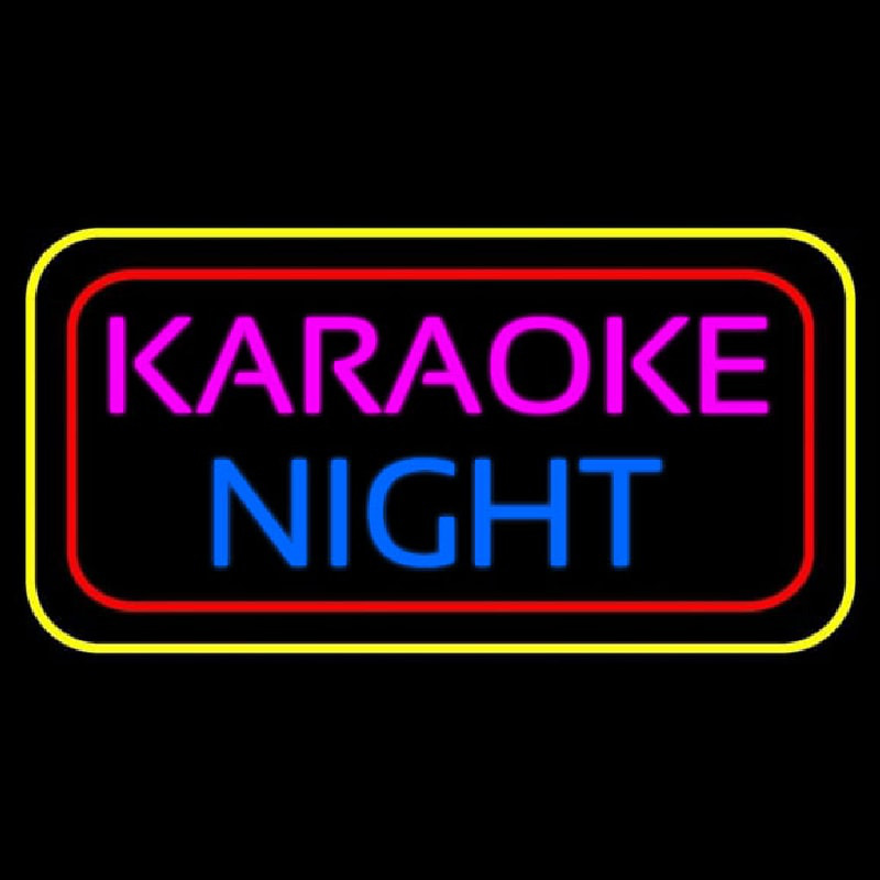 Karaoke Night Colorful Neon Skilt