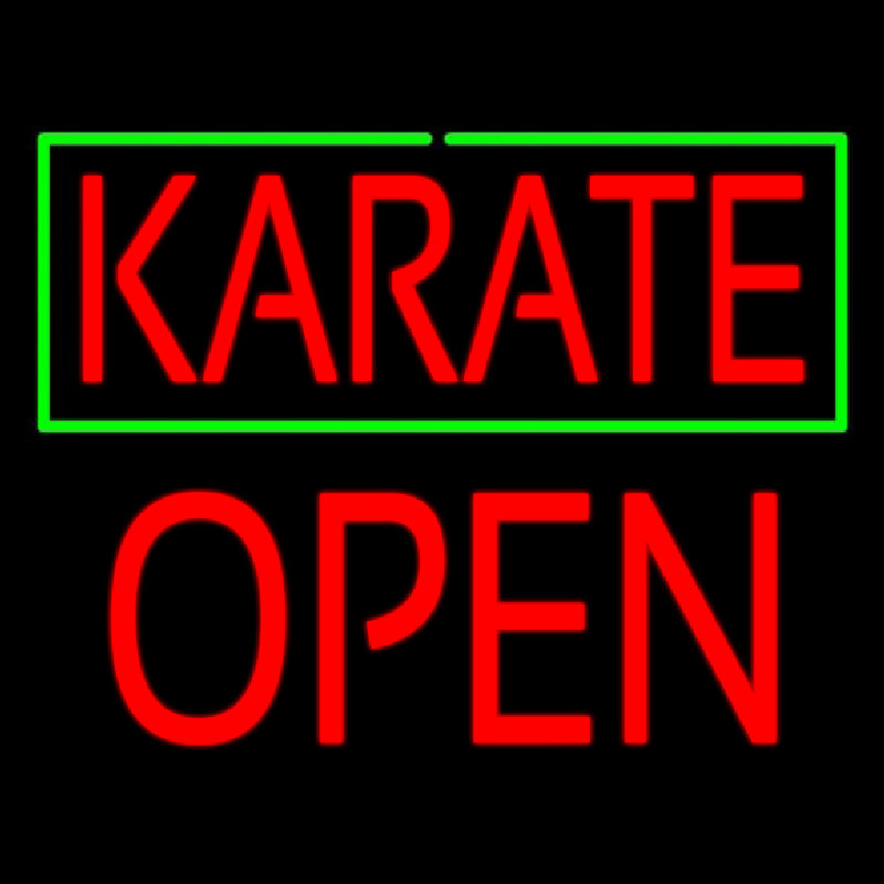 Karate Block Open Neon Skilt