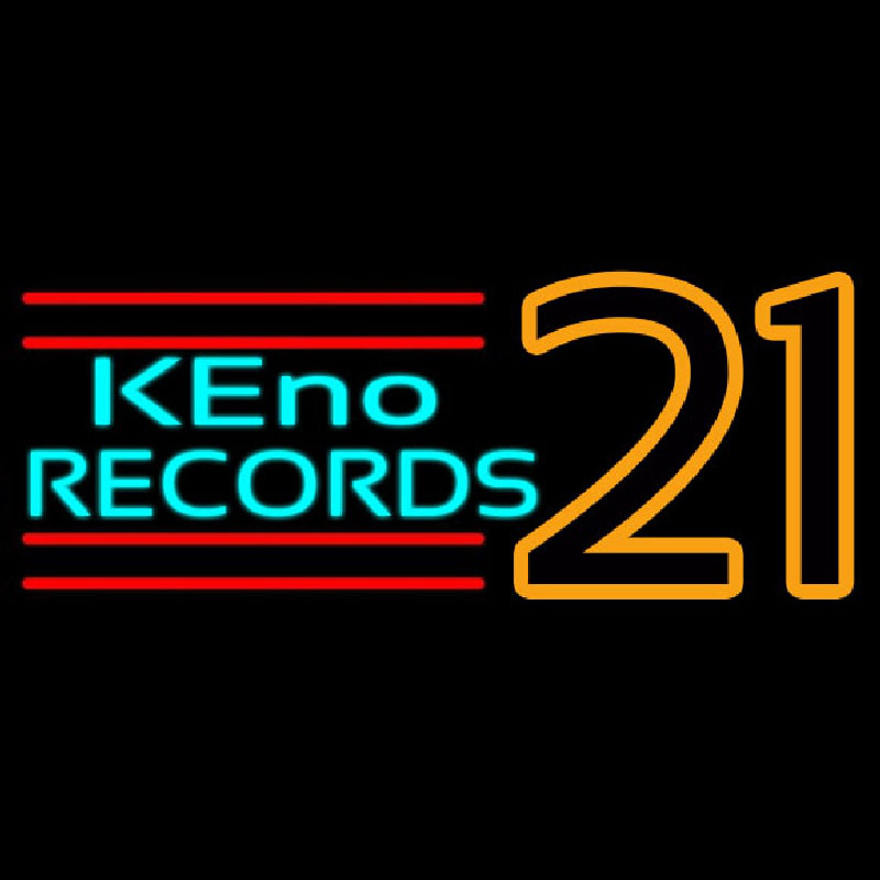 Keno Records 21 3 Neon Skilt