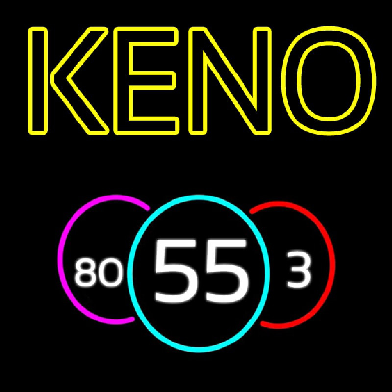 Keno With Multi Color Ball Neon Skilt