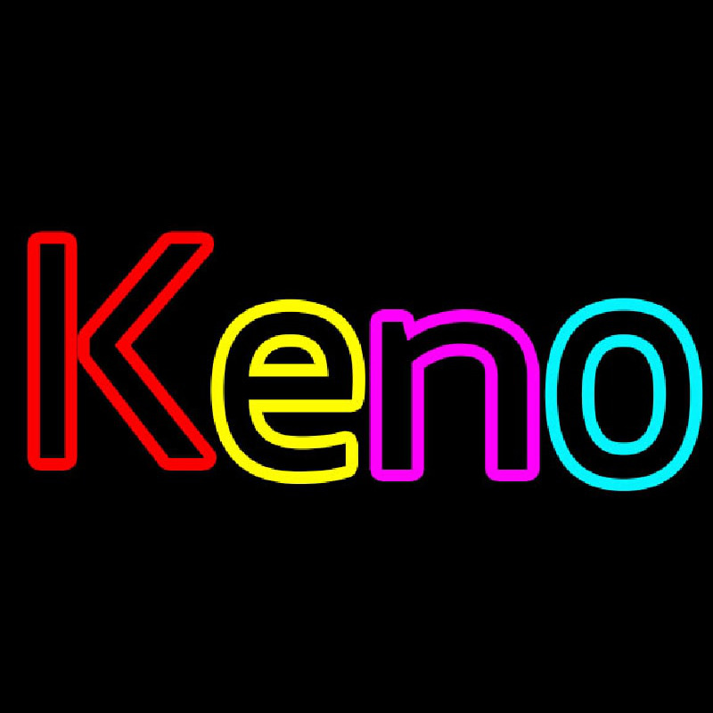 Keno With Oval Border 2 Neon Skilt