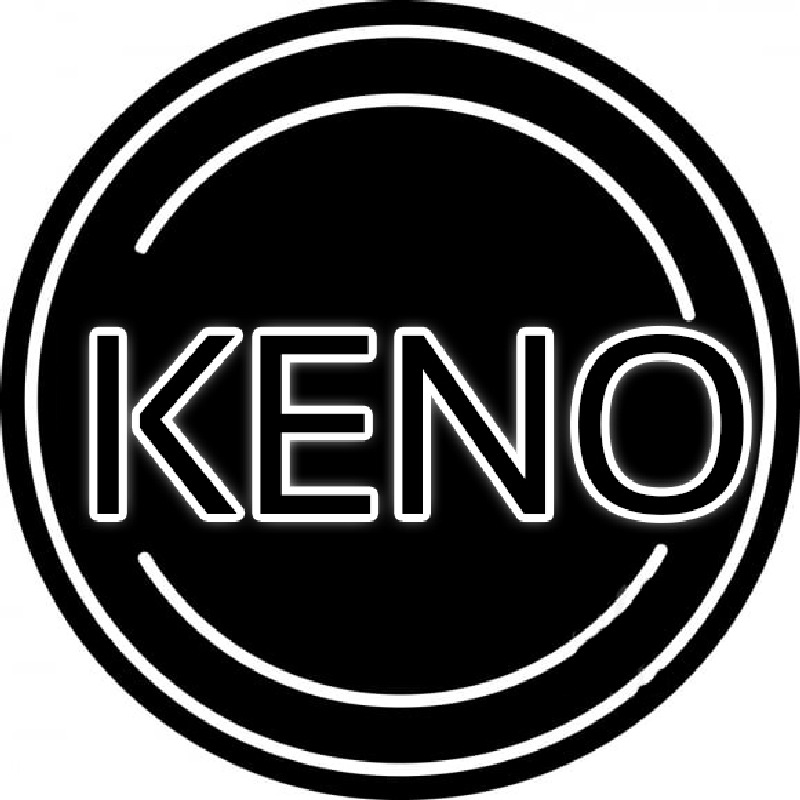 Keno With Oval Border Neon Skilt