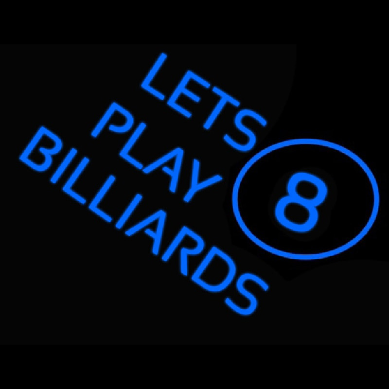 Lets Play Billiard Neon Skilt