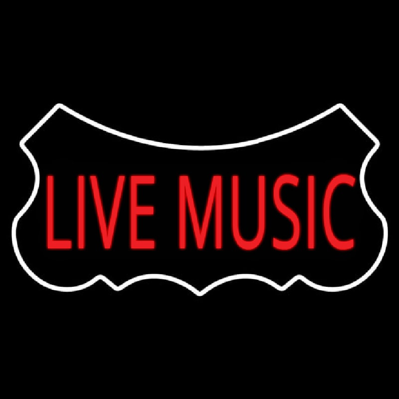 Live Music Red Neon Skilt