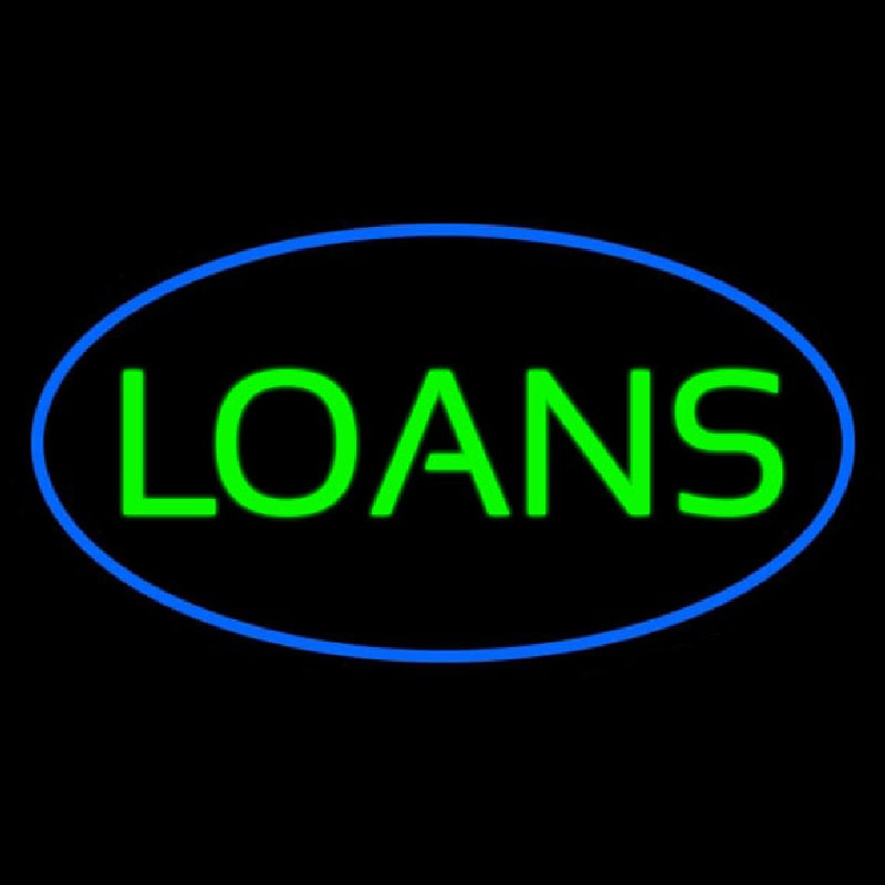 Loans Oval Blue Neon Skilt