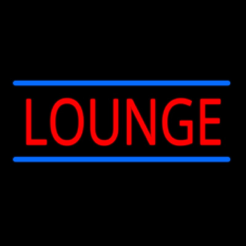 Lounge With Blue Lines Neon Skilt