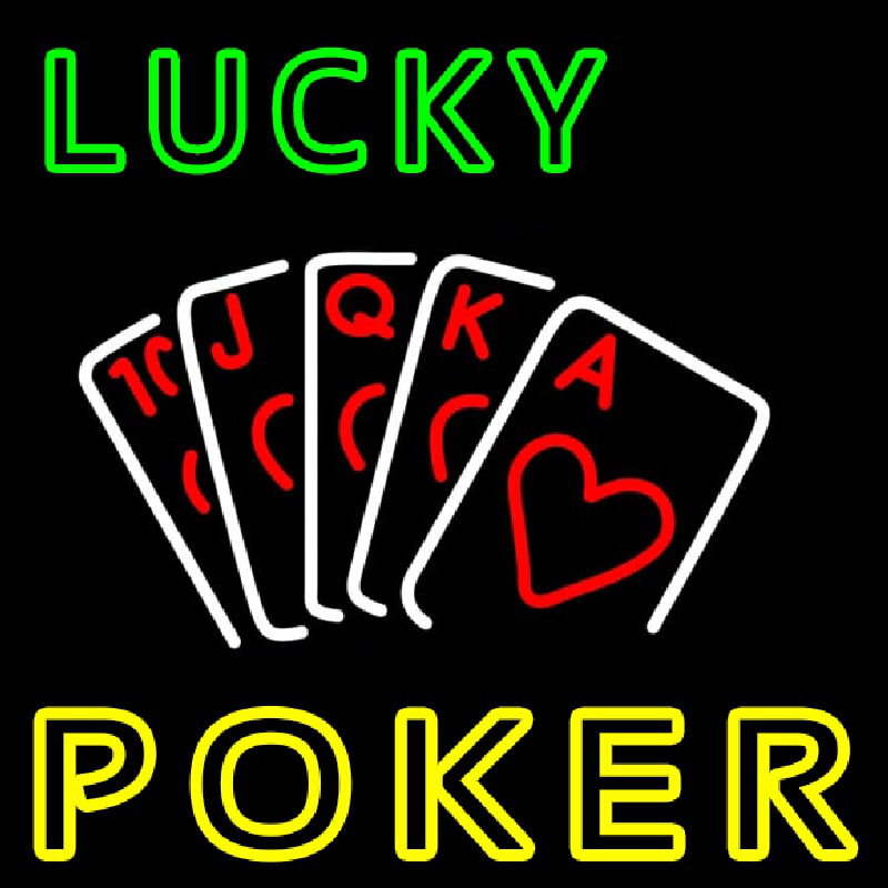 Lucky Poker Neon Skilt