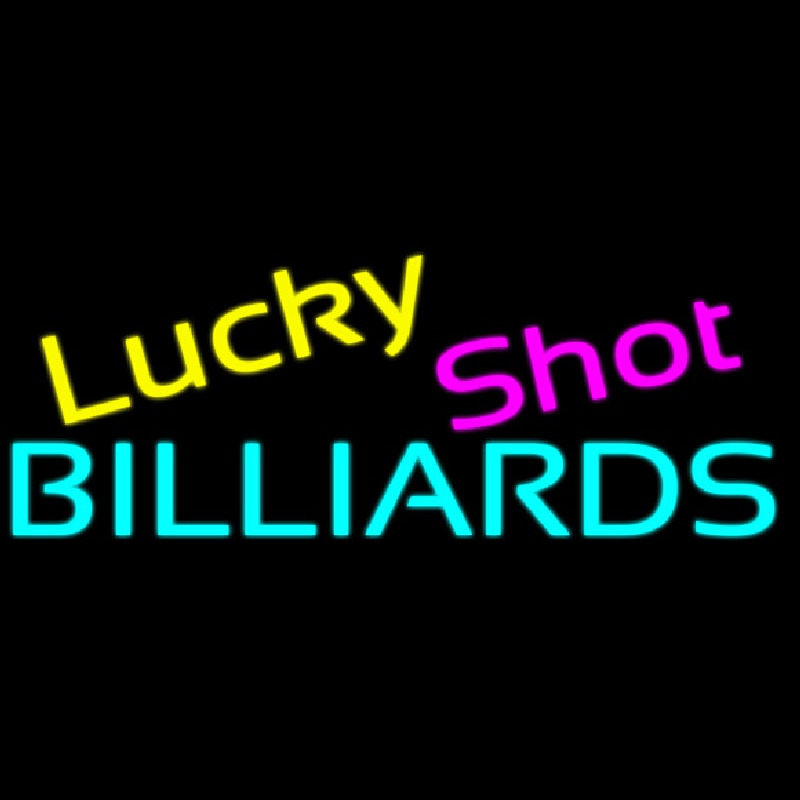 Lucky Shot Billiards 1 Neon Skilt