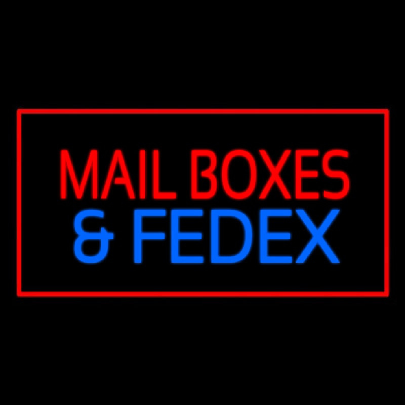 Mail Bo es And Fede  Rectangle Red Neon Skilt