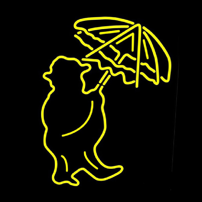 Man With Umbrella Neon Skilt