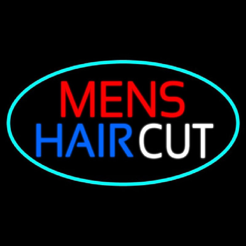 Mens Hair Cut Neon Skilt