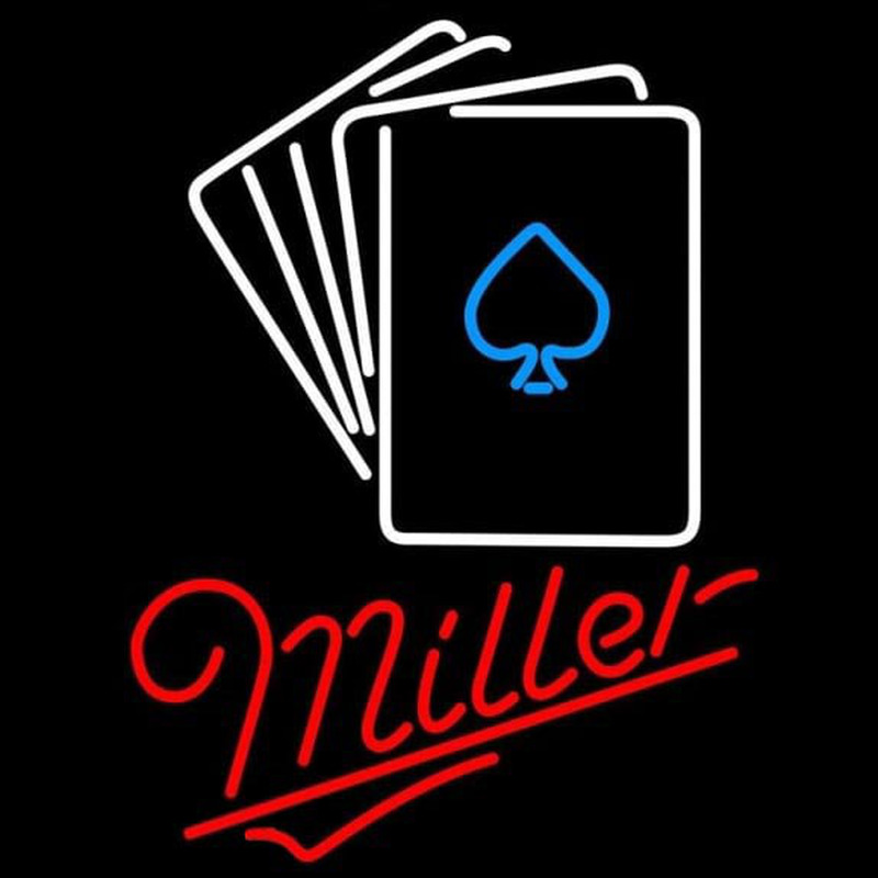 Miller Cards Beer Sign Neon Skilt