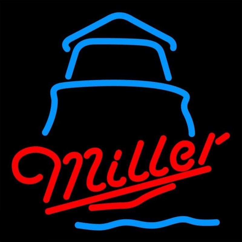 Miller Day Lighthouse Beer Sign Neon Skilt