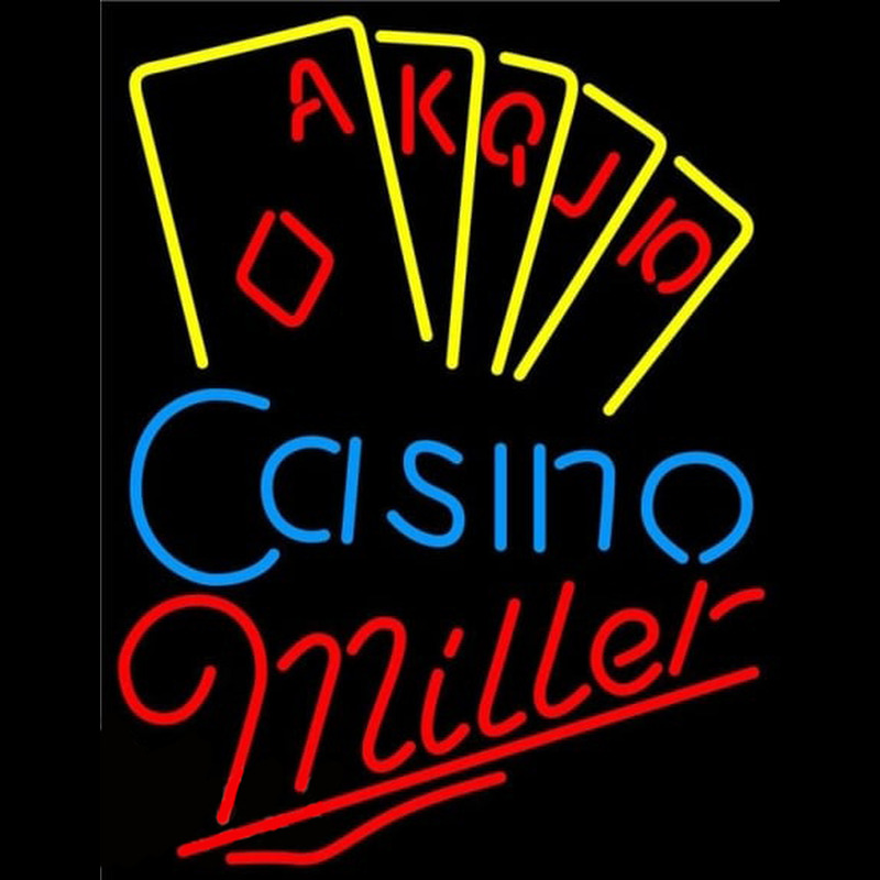 Miller Poker Casino Ace Series Beer Sign Neon Skilt