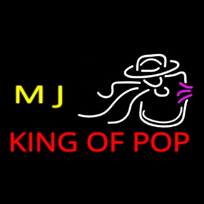 Mj King Of Pop Neon Skilt