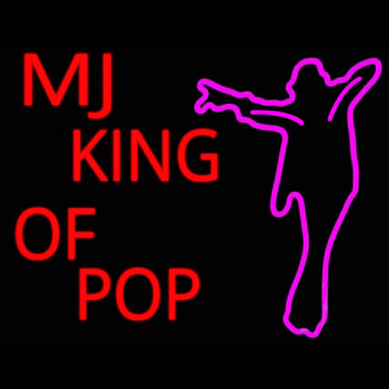 Mj King Of Pop Neon Skilt