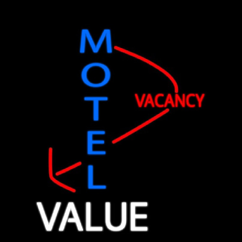 Motel Vacancy Value With Arrow Neon Skilt