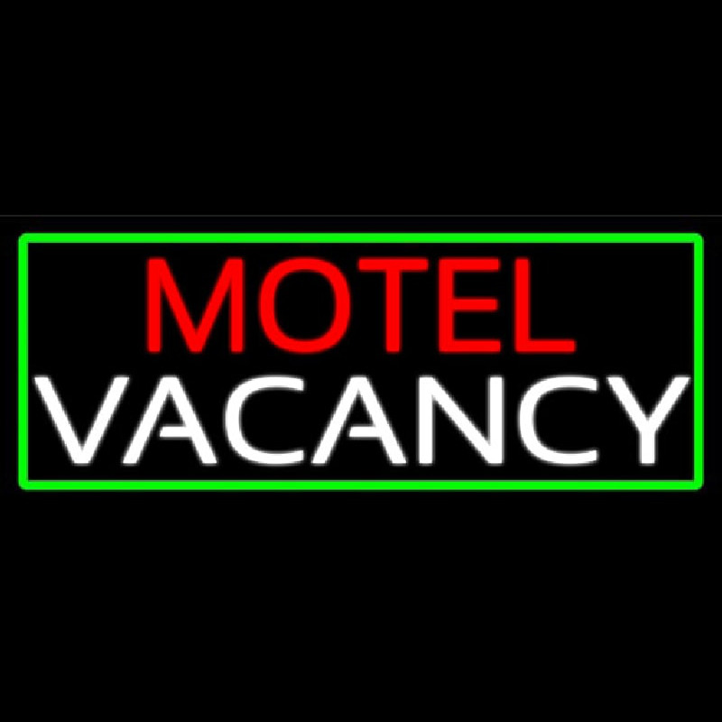 Motel Vacancy With Green Neon Skilt