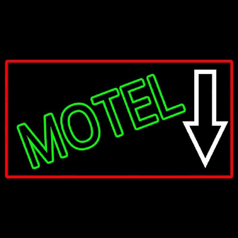 Motel With Down Arrow Neon Skilt