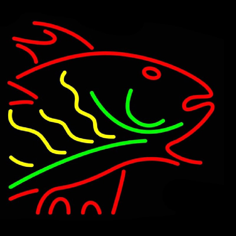 Multi Color Fish Neon Skilt