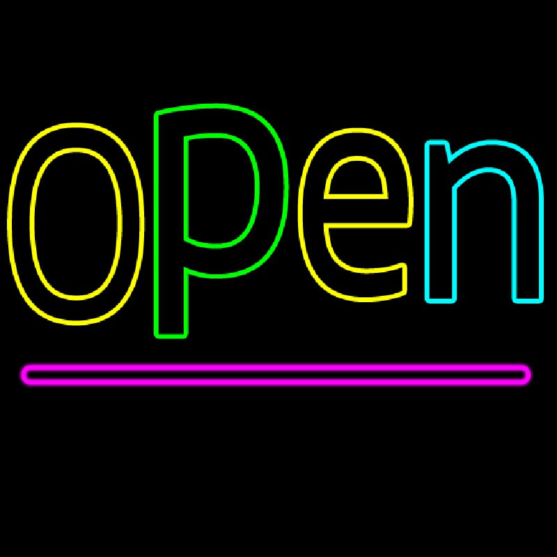 Multi Color Open Neon Skilt